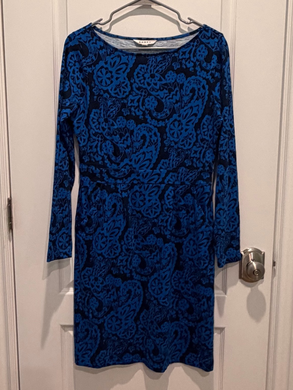 Boden Women’s Knee Length Florrie Dress Long Sleeves Pockets Blue/Navy Size 8